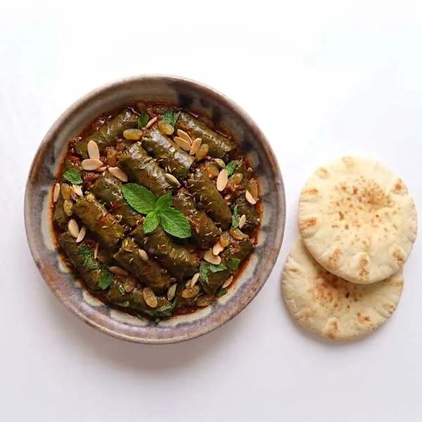 Brown Lentil and Veggie Dolma  with Side Pita Bread